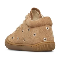 Suede first-steps shoes COCOON EMBR.DAISIES