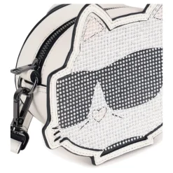 Tas van gecoat gestructureerde stof met strass