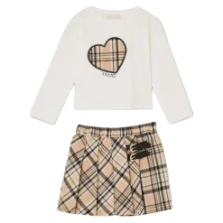 Teddy Check Sportieve Set Geborduurde Print