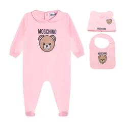 Teddy Print Baby Kleding Set Roze