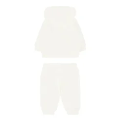 Teddy Print Trainingspak Set Wit Katoen