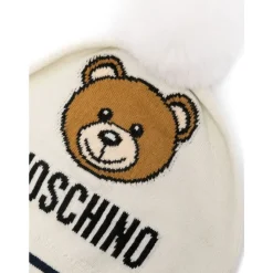 Teddybeer Gebreide Muts Wit