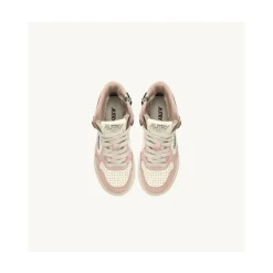 Tricolor leren sneakers met rits