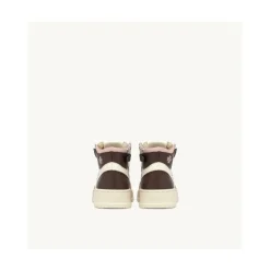 Tricolor leren sneakers met rits