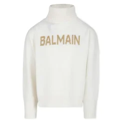 Trui met hoge hals van wolblend