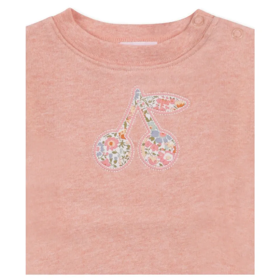 T-shirt met kersen- en bloemenprint