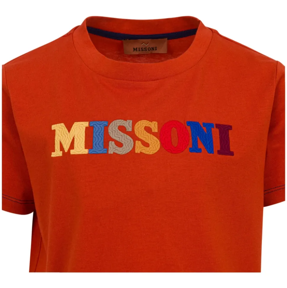 T-shirt met multicolor logo, korte mouw