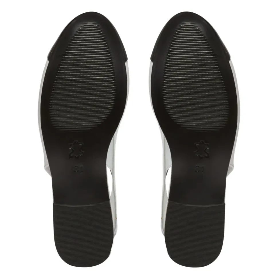 Tweekleurige leren balletflats