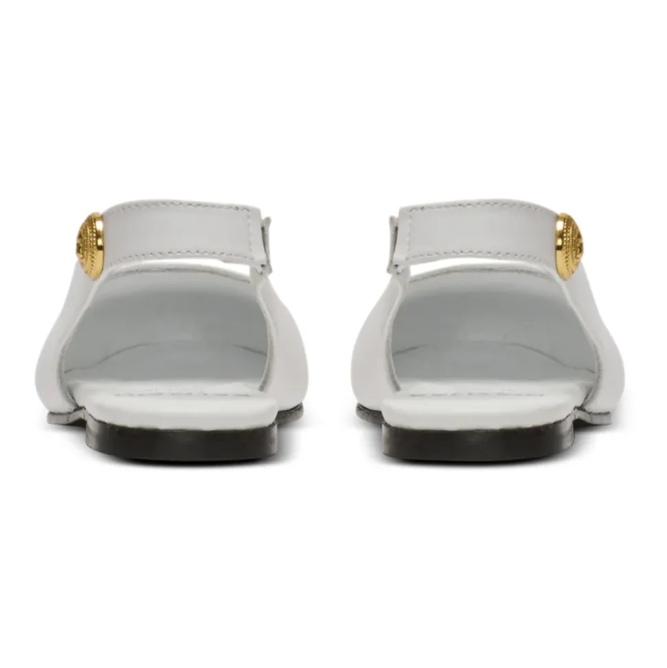 Tweekleurige leren balletflats