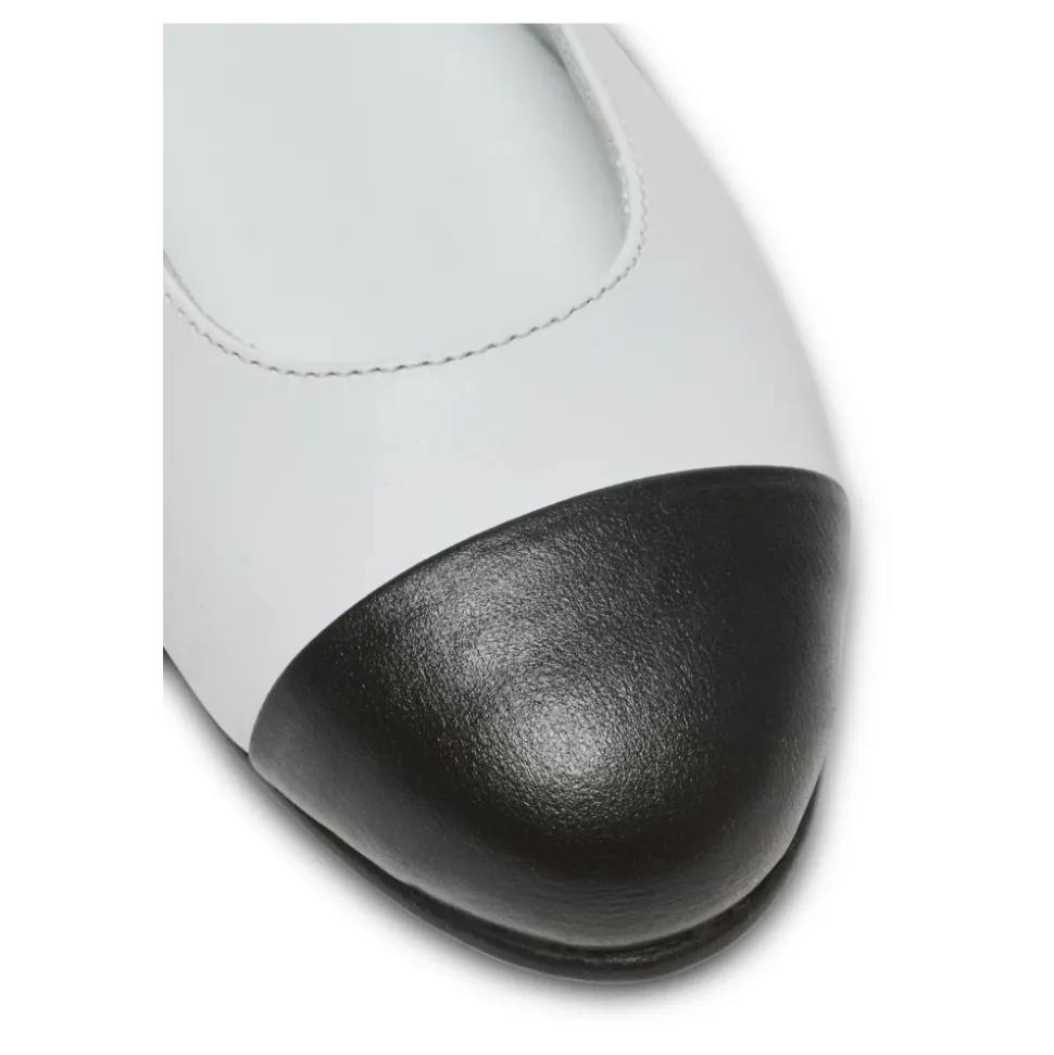 Tweekleurige leren balletflats