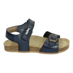 Verstelbare Sandaal in Blauw Leer