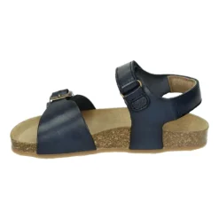 Verstelbare Sandaal in Blauw Leer