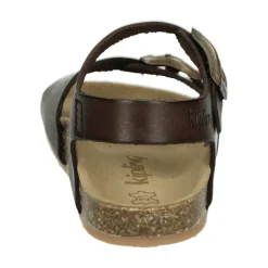 Verstelbare sandaal in bruin leer