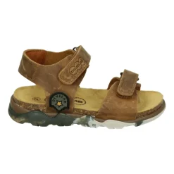 Verstelbare Sandaal in Cognac Leer