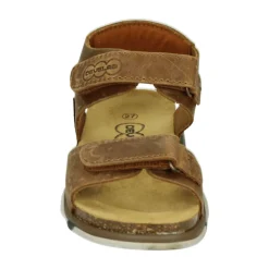 Verstelbare Sandaal in Cognac Leer