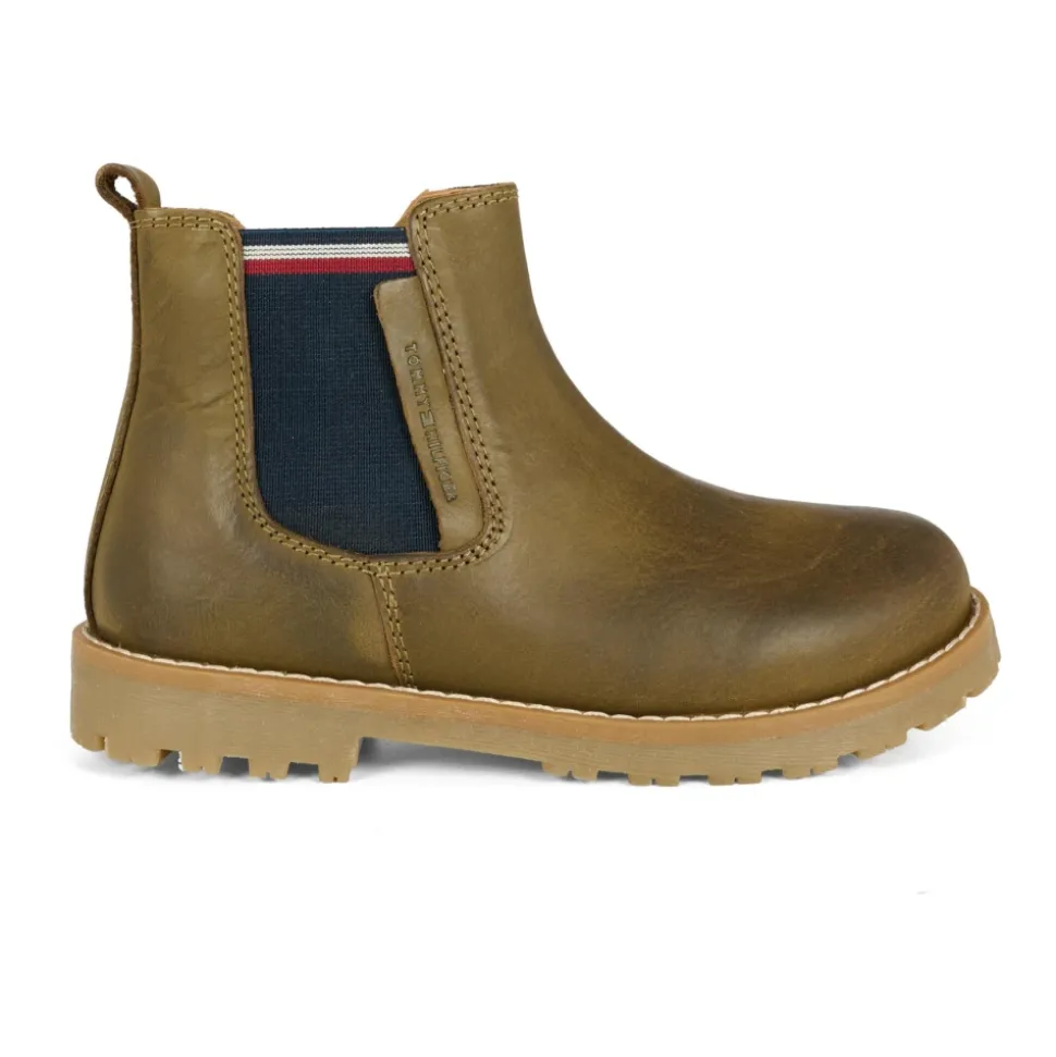 Vintage Bruine Enkellaarzen met Logo