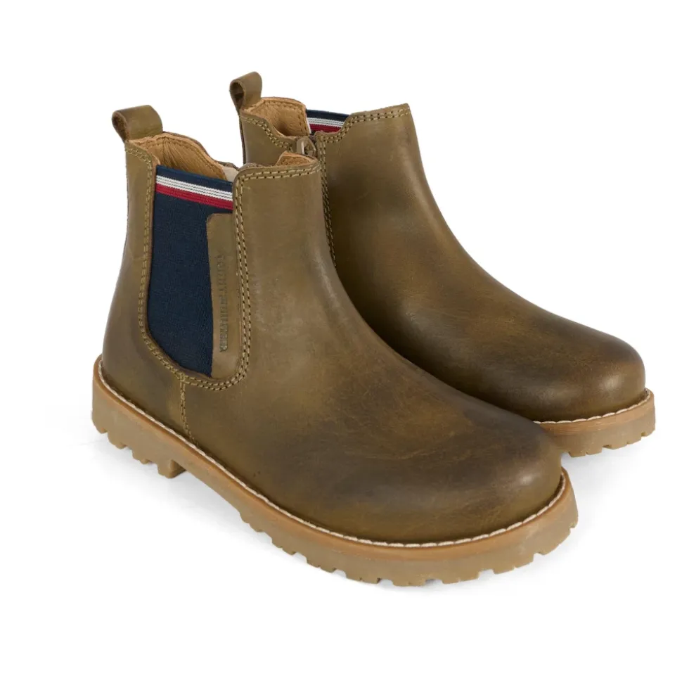 Vintage Bruine Enkellaarzen met Logo