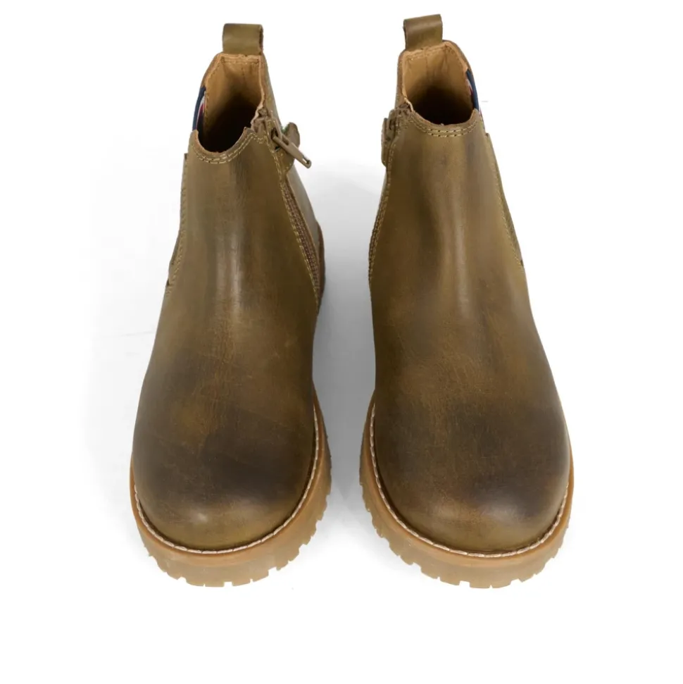 Vintage Bruine Enkellaarzen met Logo