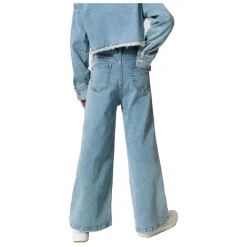 Wide leg jeans met logoknopen