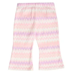 Wijd uitlopende Roze Chevron Patroon Katoenen Leggings