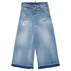 Wijde, heldere ripped jeans - Paige