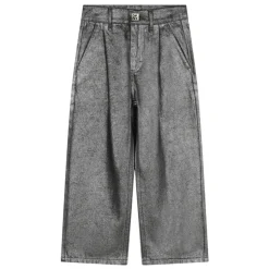 Wijde Pijp Metallic Katoenen Jeans