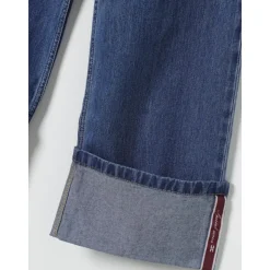 Wijde Spijkerbroek met Omgeslagen Zoom voor Kinderen