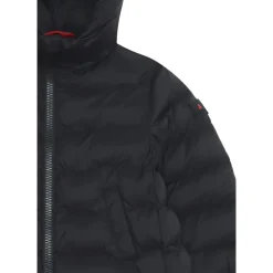 Winter pasgeboren zwart gewatteerd capuchonjack