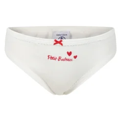 Wit Geribbeld Slipjes Set met Harten