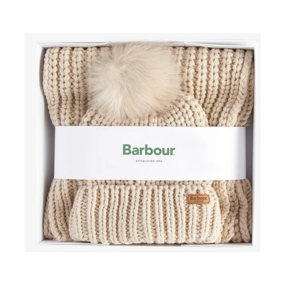 Wit Stof Sjaal en Hoed Set