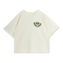 Wit T-shirt met een geborduurd patroon