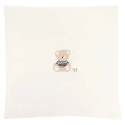 Wit Wiegdeken met Geborduurde Beer