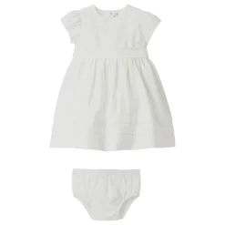 Witte babyjurk met korte mouwen