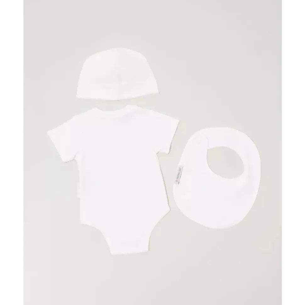 Witte Babyset met Muts en Slabbetje