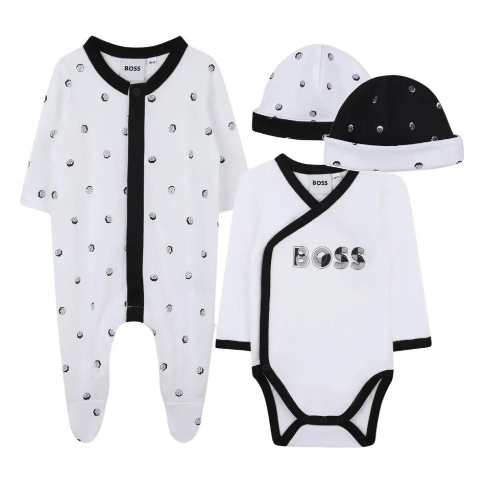 Witte Babyset Romper Bodysuit Hoeden