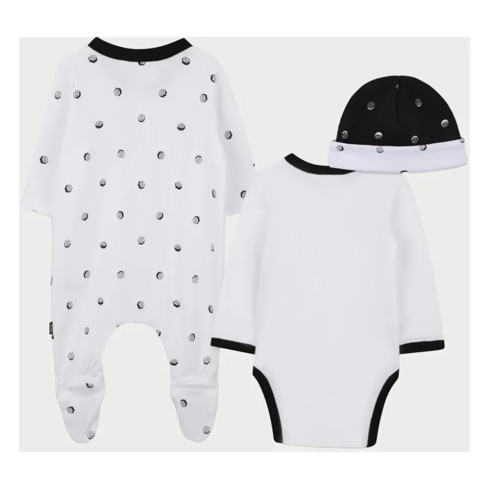 Witte Babyset Romper Bodysuit Hoeden