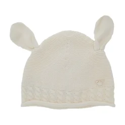Witte Beanie met Oordetail