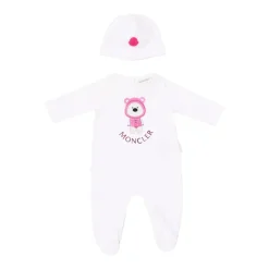 Witte beer pyjama met muts