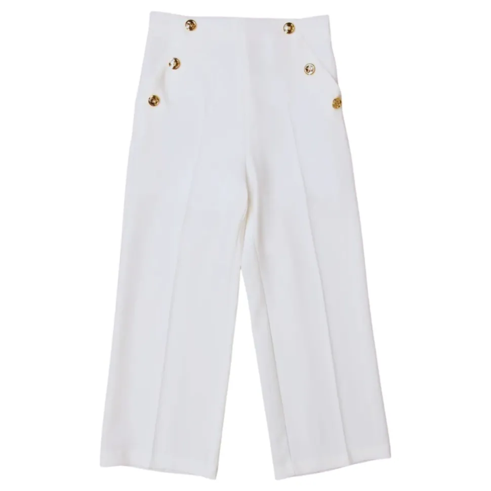 Witte broek met uitlopende pijpen