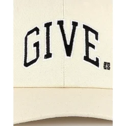 Witte Geborduurde Logo Katoenen Pet