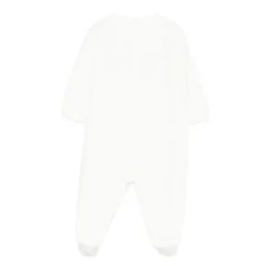 Witte Geborduurde Romper met Lange Mouwen