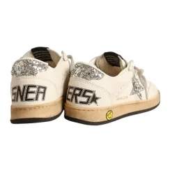 Witte Glitter Kinder Sneakers Smiley