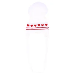 Witte Hart Jacquard Beanie Hoed