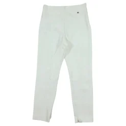 Witte hoge taille broek met metalen logo