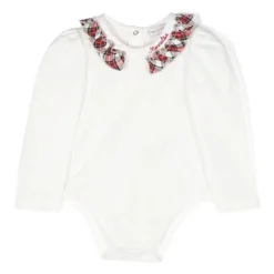 Witte Jersey Top met Klassieke Kraag