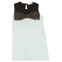 Witte jumpsuit met wijde pijpen en strik