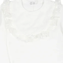 Witte Katoenen Babypak met Rozenversiering