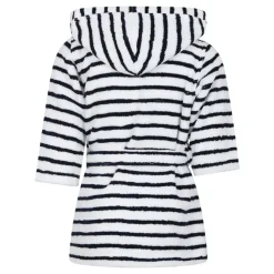 Witte Katoenen Badjas met Blauwe Strepen