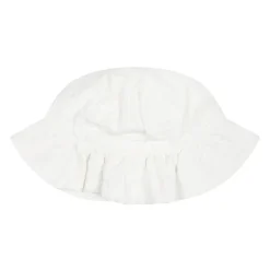 Witte Katoenen Cloche met Ruches