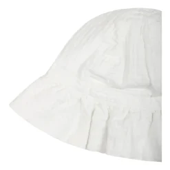 Witte Katoenen Cloche met Ruches